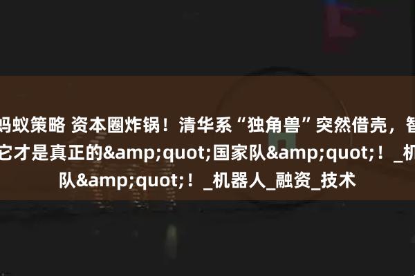 蚂蚁策略 资本圈炸锅！清华系“独角兽”突然借壳，智元、宇树慌了：它才是真正的&quot;国家队&quot;！_机器人_融资_技术